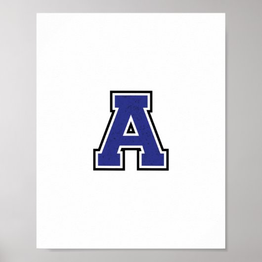 Alphabet A in blauer Farbe Poster (Vorne)