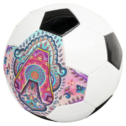 Alphabet A mandala Fußball (Dreiviertel)