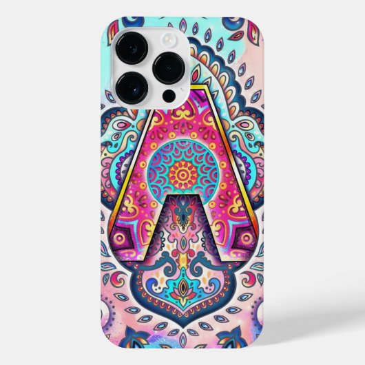 Alphabet A mandala iPhone Hülle (Rückseite)