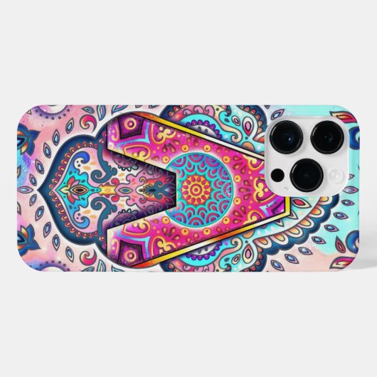 Alphabet A mandala iPhone Hülle (Rückseite (Horizontal))