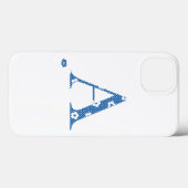 Alphabet A mit Blume Muster (blau) Case-Mate iP iPhone Hülle (Rückseite (Horizontal))