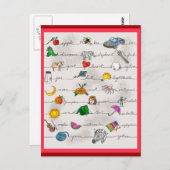 Alphabet A-Z Postkarte (Vorne/Hinten)
