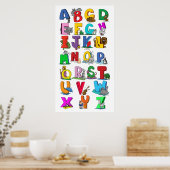 Alphabet (ab 14.95) Cartoon-Wandkarte Poster (Küche)