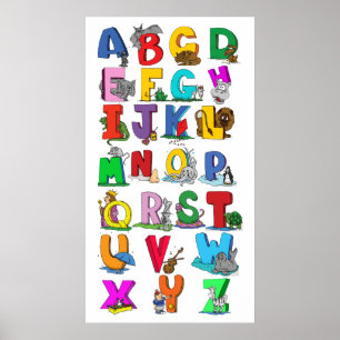 Alphabet (ab 14,95) Cartoon-Wandtafel Poster