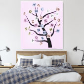 Alphabet ABC-Baum, kundenspezifisch umhüllte Leinw Leinwanddruck (Insitu (Schlafzimmer))