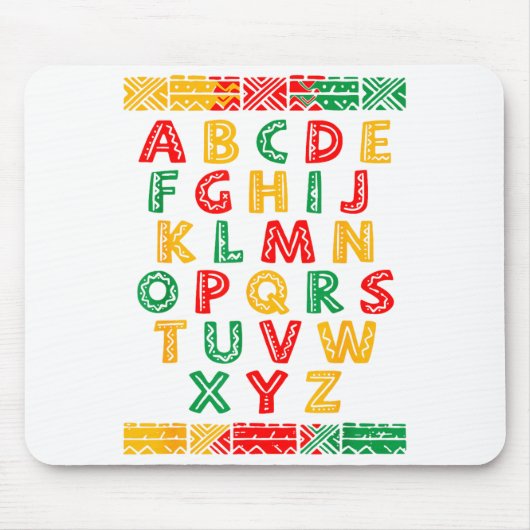 Alphabet Abc Black History Month Design Mousepad (Vorne)