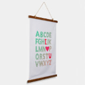 Alphabet ABC I Liebe Sie Einzigartiger Valentinsta Wandteppich Mit Holzrahmen (Gewinkelt)