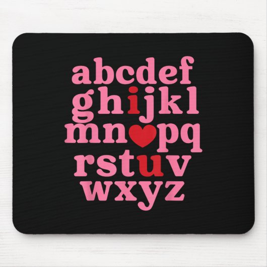Alphabet Abc I Liebe Sie Herzlich willkommen Valen Mousepad (Vorne)