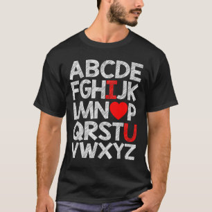 Alphabet Abc I Liebe U T Shirt Valentinstag