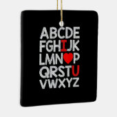 Alphabet ABC I Liebe You Keramikornament (Rechts)
