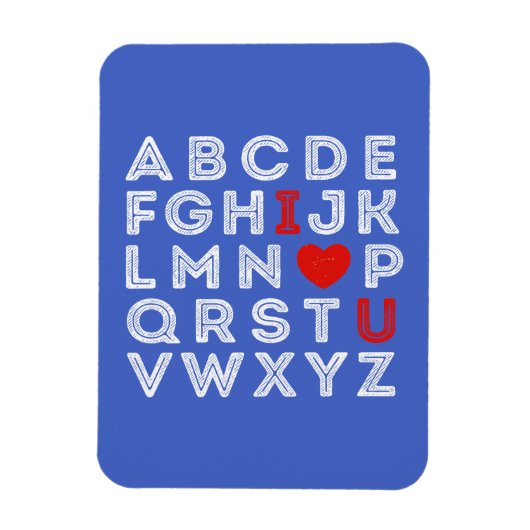 Alphabet ABC I Liebe You Magnet (Vertikal)