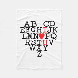 Alphabet Abc I Liebe You T Shirt Valentinstag Hea Fleecedecke