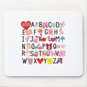 Alphabet Abc I Liebe You T Shirt Valentinstag Hea Mousepad