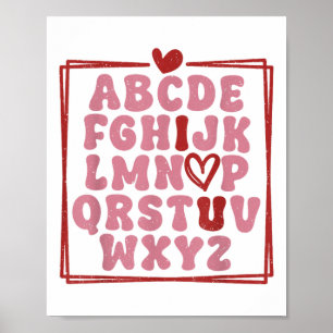Alphabet Abc I Liebe You T Shirt Valentinstag Hea Poster