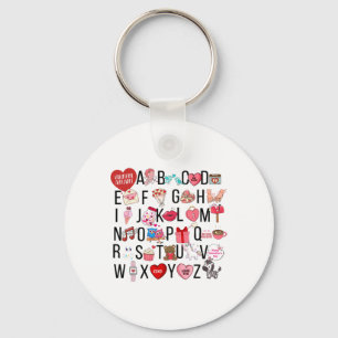 Alphabet Abc I Liebe You T Shirt Valentinstag Hea Schlüsselanhänger