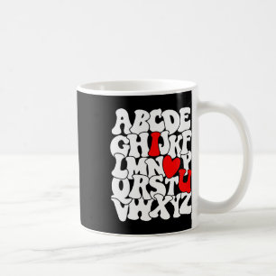 Alphabet Abc Ich Liebe Dich T-Shirt Valentinstag H Kaffeetasse