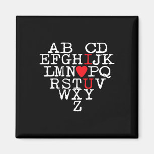 Alphabet ABC Ich Liebe Dich T-Shirt Valentinstag H Magnet