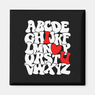 Alphabet Abc Ich Liebe Dich T-Shirt Valentinstag H Magnet
