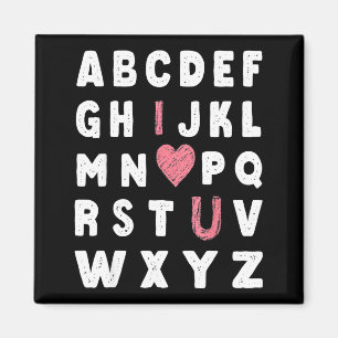 Alphabet Abc Ich Liebe Dich Valentinstag Herz  Magnet