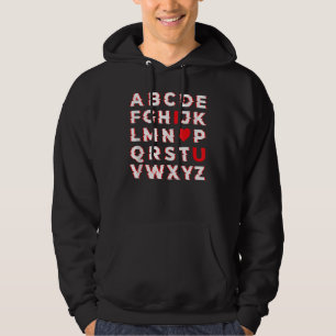 Alphabet ABC Ich liebe Dich Valentinstag Liebe Hoodie