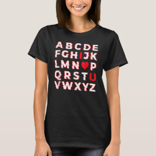 Alphabet ABC Ich liebe Dich   Valentinstag Liebe T-Shirt
