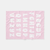 Alphabet Abc Muster rosa weiße Kinderzimmer Dekora Fleecedecke (Vorderseite (Horizontal))