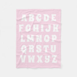 Alphabet Abc Muster rosa weiße Kinderzimmer Dekora Fleecedecke