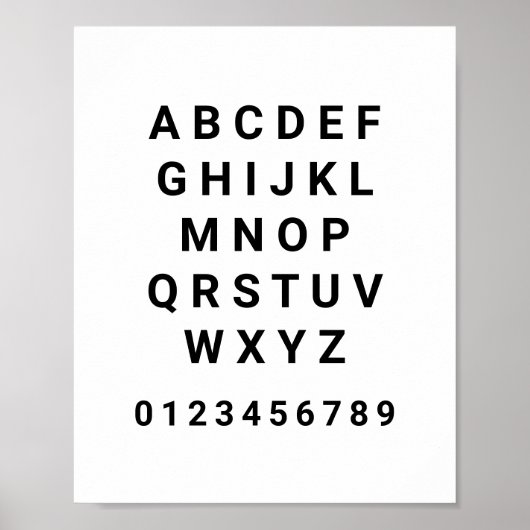 Alphabet ABC Number Educational Poster (Vorne)