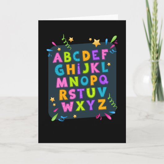 Alphabet Abc School Start Girls Boys Karte (Vorderseite)