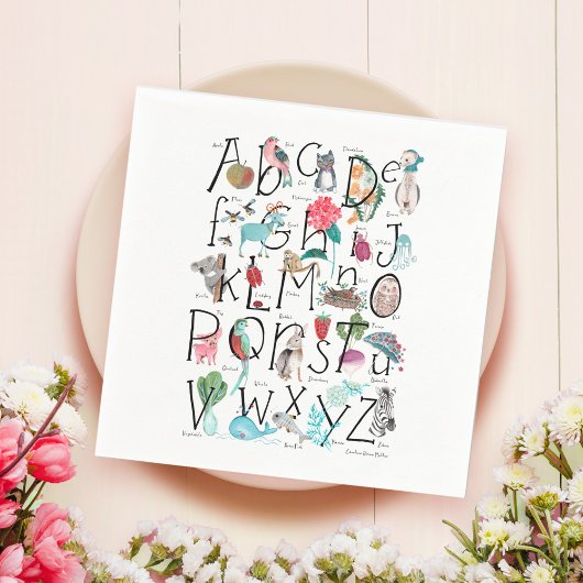 Alphabet ABC Storybook Kinder Babydusche Serviette