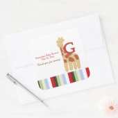 Alphabet ABC Suppe (Giraffe) SQUARE Gefälligkeitsa Quadratischer Aufkleber (Umschlag)