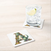 Alphabet Adventure: Der Buchstabe A mit Iguanodon Rechteckiger Pappuntersetzer (Vor Ort)