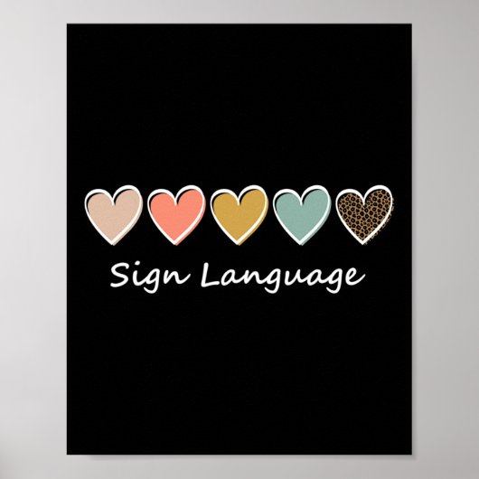 Alphabet American Asl Teacher Sing Language Poster (Vorne)