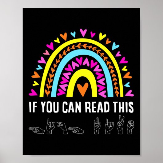 Alphabet American Sing Language Asl Teacher Fun Poster (Vorne)