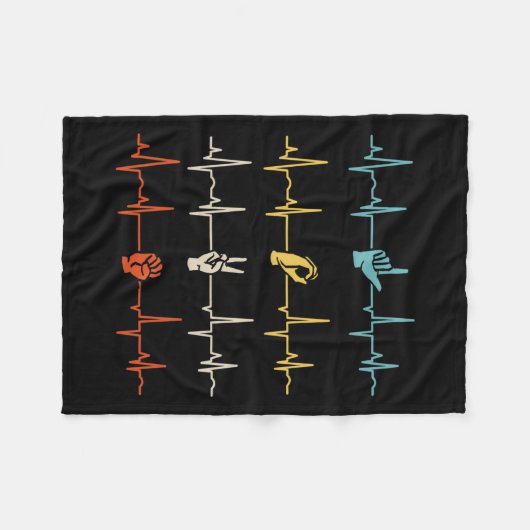 Alphabet American Sing Language Asl Teacher Heartb Fleecedecke (Vorderseite (Horizontal))