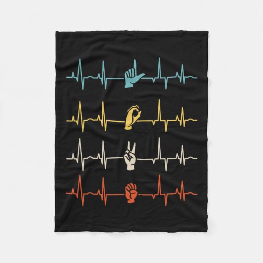 Alphabet American Sing Language Asl Teacher Heartb Fleecedecke (Vorderseite)