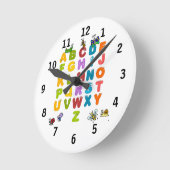Alphabet and Garden Insects (Medium) Wall Clock Runde Wanduhr (Winkel)