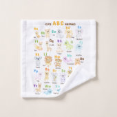 Alphabet Animal ABC Niedliche Tiere Badhandtuch Set (Waschlappen)
