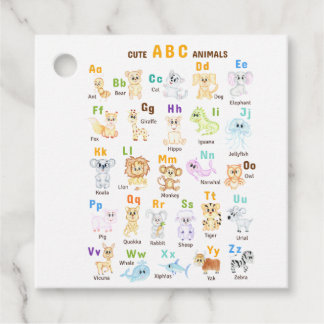 Alphabet Animal ABC Niedliche Tiere Geschenkanhänger