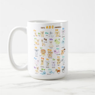 Alphabet Animal ABC Niedliche Tiere Kaffeetasse