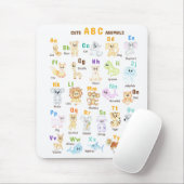 Alphabet Animal ABC Niedliche Tiere Mousepad (Mit Mouse)
