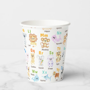 Alphabet Animal ABC Niedliche Tiere Pappbecher