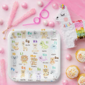Alphabet Animal ABC Niedliche Tiere Pappteller (Party)