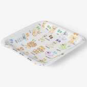 Alphabet Animal ABC Niedliche Tiere Pappteller (Gewinkelt)