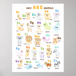 Alphabet Animal ABC Niedliche Tiere Poster
