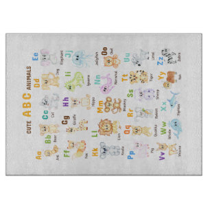 Alphabet Animal ABC Niedliche Tiere Schneidebrett
