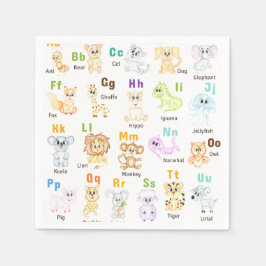 Alphabet Animal ABC Niedliche Tiere Serviette