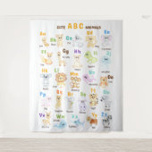 Alphabet Animal ABC Niedliche Tiere Wandteppich (Vorderseite)