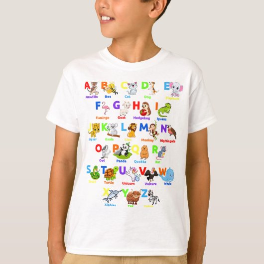 Alphabet Animal ABCs Learning Boy T - Shirt (Vorderseite)