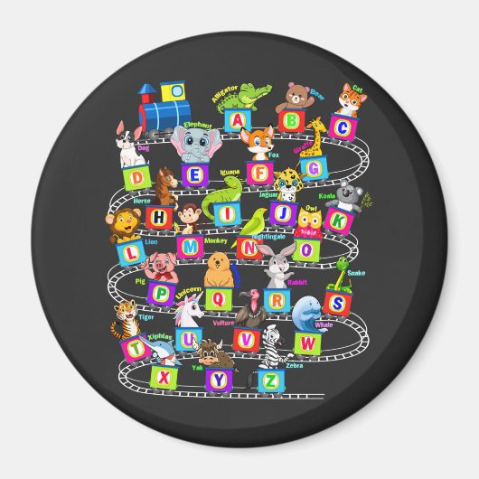 Alphabet Animal ABCs Learning Circle Magnet (Vorne)